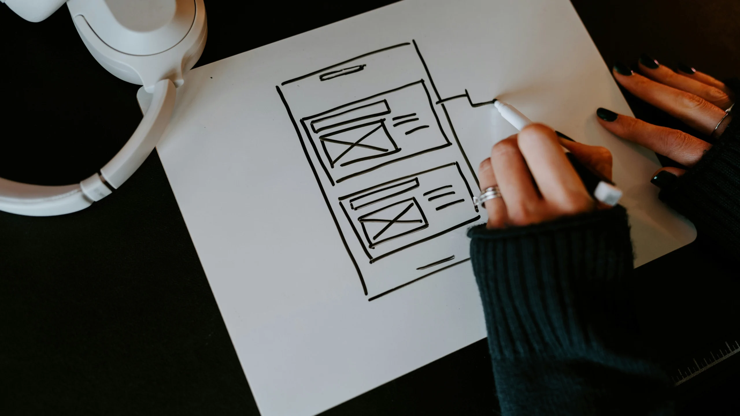 Tajomstvo úspešného webu: Prečo nikdy nepreskakujem nákres na papier. Wireframe